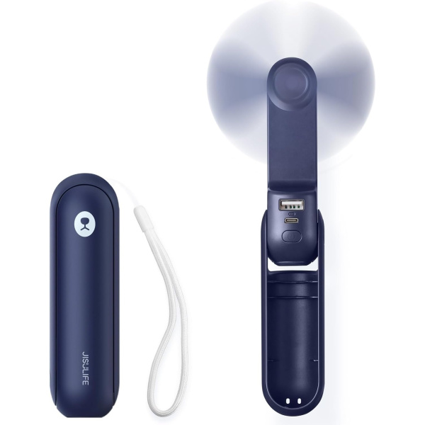 JISULIFE Portable Handheld Fan, Mini 3 In 1 with Rechargeable Battery