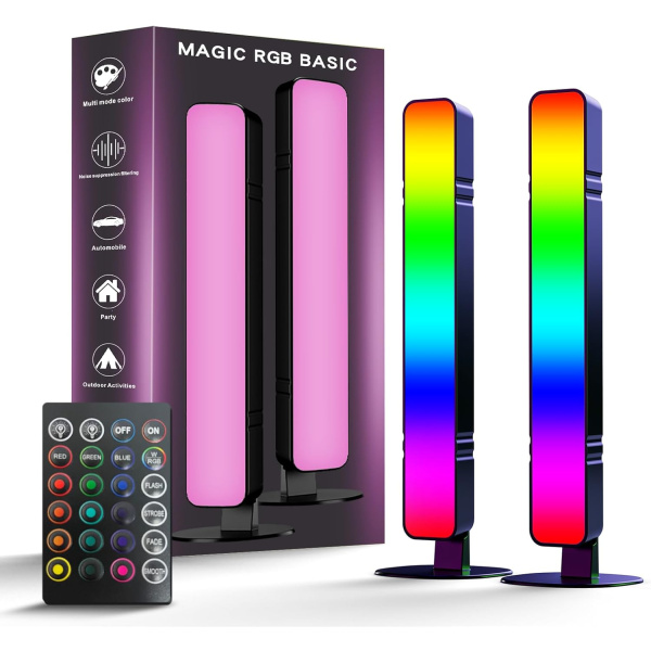LED Light Bar, Music Sync RGB Light Bar, USB Ambient Lamp, Color Changing Gaming
