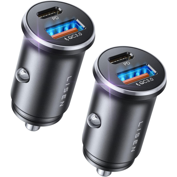 LISEN 54W Car Phone Charger USB C, Cigarette Lighter Adapter, Car Accessories
